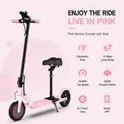 Pink Electric Scooter for Adults with Seat, 350W Motor, 8.5 Solid Tires, 19MPH Top Speed, 21 Mile Range, Foldable E Scooter with App Control, Phone Holder, Dual Braking System : Sports & Outdoor
