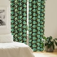 thumbnail image 2 of Ambesonne Floral Window Curtains, Meadow Leaves Nature Tomes, Each 28" W x 95" L, Charcoal Grey and Green, 2 of 3