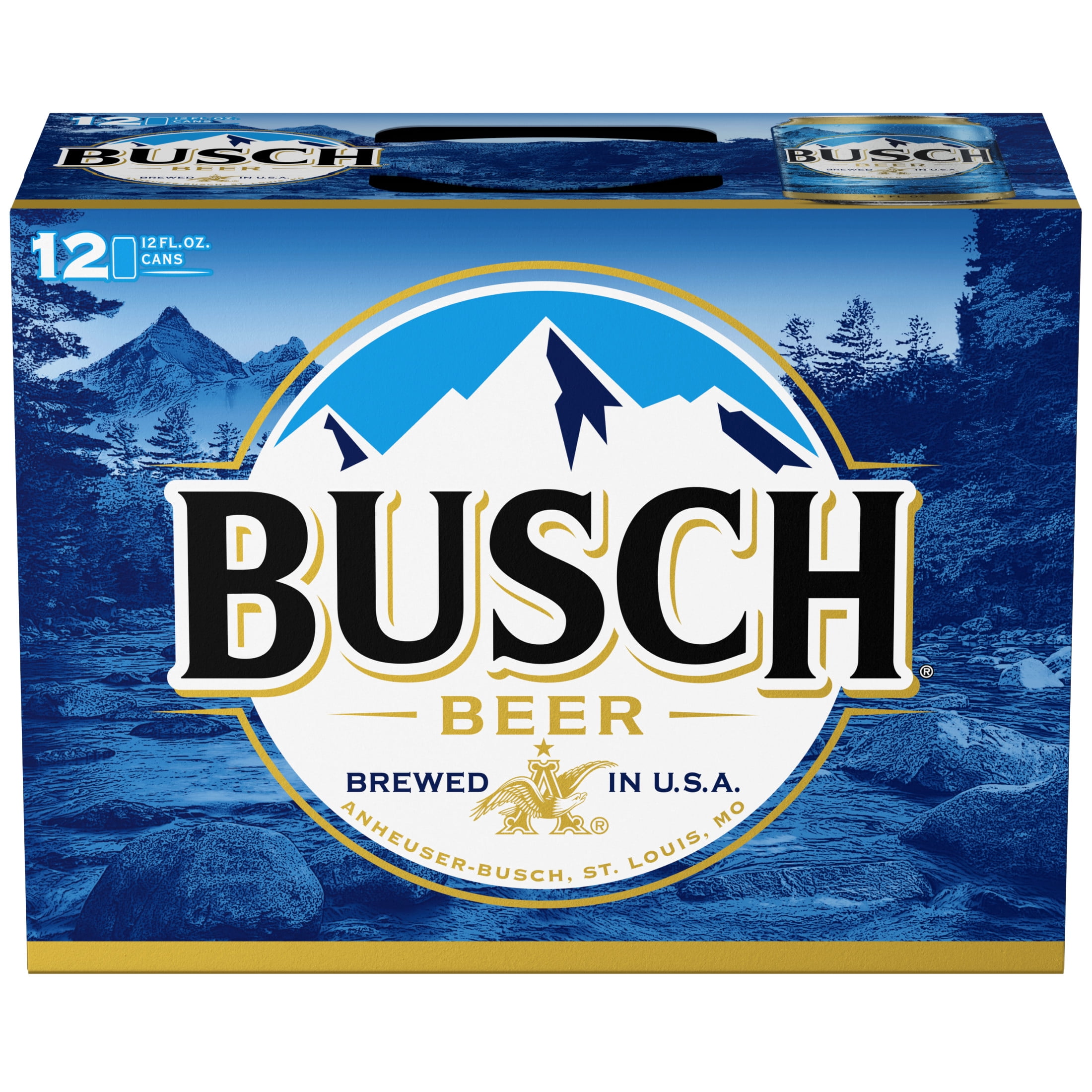 Busch American Lager Beer 12 pack 12 fl oz Aluminum Cans 4.3% ABV