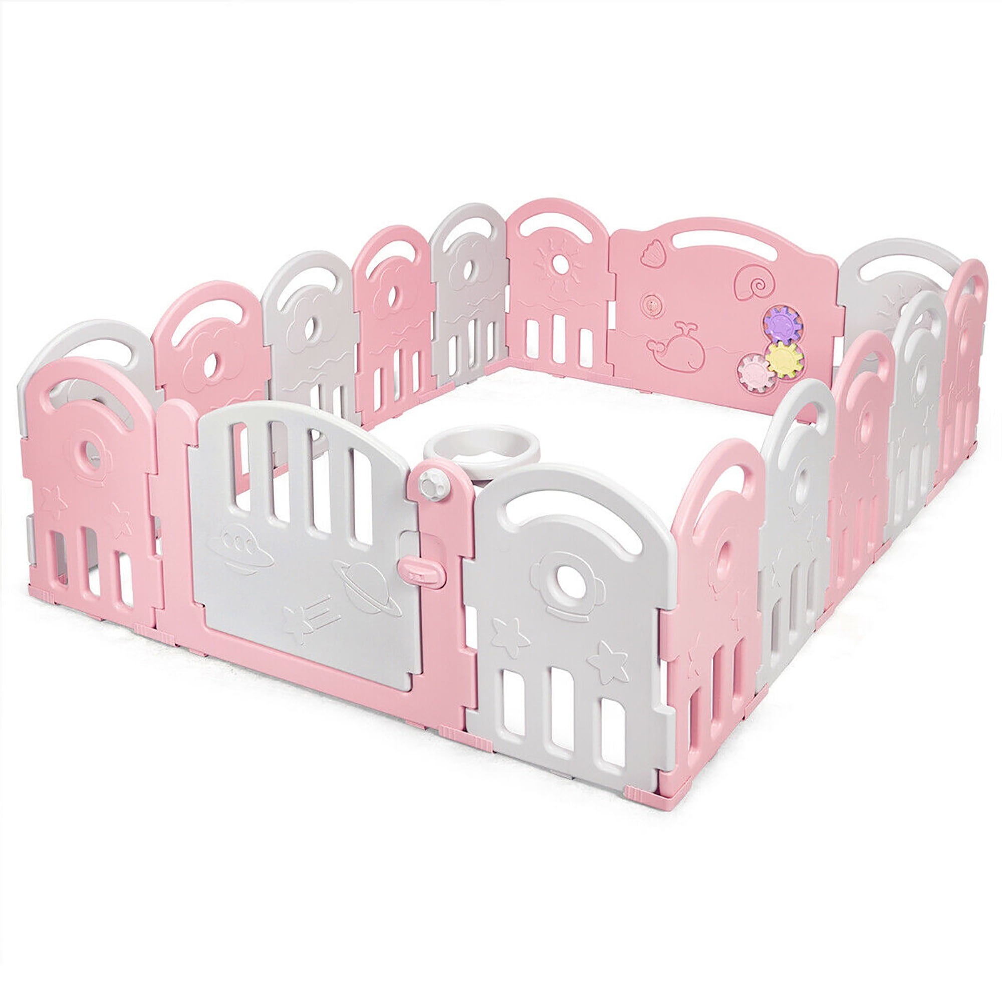 costway wooden playpen