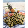 thumbnail image 3 of Pack of 2 Outdoor Pillow Covers, Farm Vintage Floral Abstract Sunflowers Black Waterproof Square Throw Pillowcase Cushion Decorative Pillow Covers for Couch Patio Tent, 16x16 in, 3 of 6