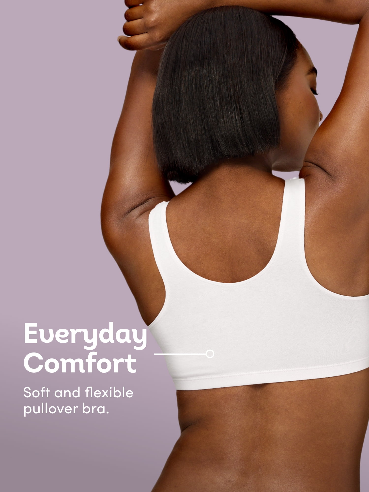 Fruit of the Loom Women's Cotton Tank Bralette, 3-Pack, Sizes XS-4XL