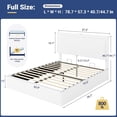 thumbnail image 2 of Allewie Full Size Hydraulic Lift Up Bed Frame, Velvet Upholstered Platform Bed with LED Light, Storage Headboard & Built-in Charging Station, White, 2 of 11