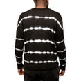 thumbnail image 2 of X RAY JEANS Mens Striped Tie-Dye Crewneck Cotton Sweater, Black/White, S, 2 of 6