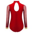 thumbnail image 4 of Moggemol Combinaison de Danse Ballet Performance pour Filles Enfants Combinaison de Patinage Artistique en Maille Rouge 8, 4 of 7