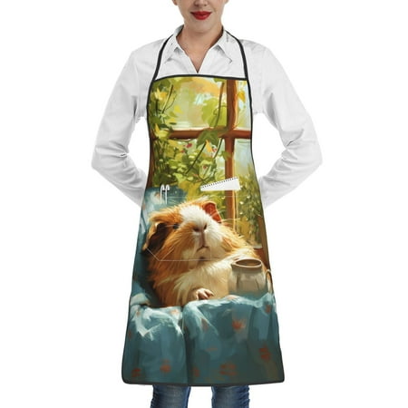 

Sikiie Lazy Home Style Guinea Pig Aprons for Kitchen Cooking Aprons Chef Apron for Men Women Chef