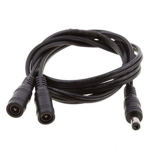 3XDC Potencia 5.5x2.1 mm 1 enchufe masculino a 2 adaptador de divisor de cable de gato hembra 6 piezas