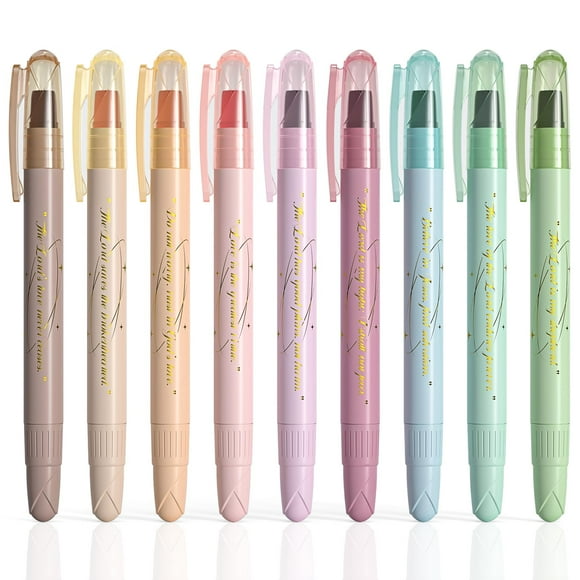 Marcadores bíblicos WEMATE, gel antisangrado, 9 unidades, colores variados