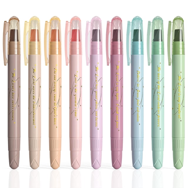 Marcadores bíblicos WEMATE, gel antisangrado, 9 unidades, colores variados