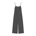 thumbnail image 7 of QATAINLAV Womens Jumpsuit Casual Plus Size Cotton Linen Overalls Baggy Wide Leg One Piece Pants Solid Color Short Sleeve Crewneck Romper Birthday Gifts Beige S, 7 of 7