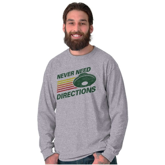 Funny Cool UFOs Space Alien Believers Plus Size Long Sleeve Graphic Tee Shirt Brisco Brands 2X