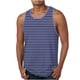 thumbnail image 5 of Tanques para Hombre para el Verano Solto Chaleco Raya Impresión Deporte Cuello Redondo Superior, 5 of 5