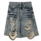 thumbnail image 3 of WILLBEST Pantalones Casuales para Mujer, Vaqueros de Cinco Puntas Rotos, Diseño Retro de Calle, Pierna Ancha y Suelta para Uso Diario En Verano. Mediana, 3 of 3