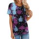 thumbnail image 1 of Fiudx Tops para Mujer Camiseta Informal de Manga Corta con Cuello Redondo a La Moda para Mujer, 1 of 5
