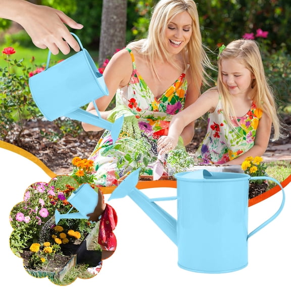 Wrought Iron Watering Can, 600ml Long Spout Indoor/Outdoor Watering Pot for Plants, Kids Gardening Tool, Durable & Rust‑Resistant