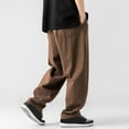 thumbnail image 3 of Aayomet Men's Pants Pants Men'S Functional Wind Pleated Loose Leggings Men'S Casual Pants (Coffee, L), 3 of 5