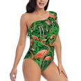 thumbnail image 3 of Honeii Flamingo for women's one-piece swimsuit featuring a chic one-shoulder design experience elegance and style in the water-XX-Large, 3 of 6