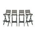 thumbnail image 3 of Noble House Polaris Outdoor Folding Acacia Wood Barstool in Dark Gray (Set of 4), 3 of 9