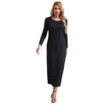 thumbnail image 3 of Manyakai Robe une Pièce pour Femmes Prière Musulmane Arabe Dubai Longue Robe Décontractée Abaya Islamique Longues Robes Noir P-M, 3 of 7