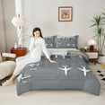 thumbnail image 4 of Castle Fairy Cartoon Plane 3-Piece Full Size Comforter Sets,Transportation Theme Bedding Comforter Set,Aircraft Airplane Lightweight Bedding Sets,Lightweight Kawaii Room Decor,Reversible, 4 of 8