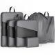 thumbnail image 1 of Juego de organizador de embalaje de equipaje de compresión, cubos de embalaje de mano ligeros de Dacron, ropa interior, bolsa de almacenamiento de zapatos, 6 uds., 1 of 4