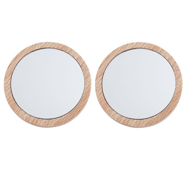 EeaseMX 2 espejos de maquillaje de tamaño mini, redondos, portátiles, de bolsillo, compactos.