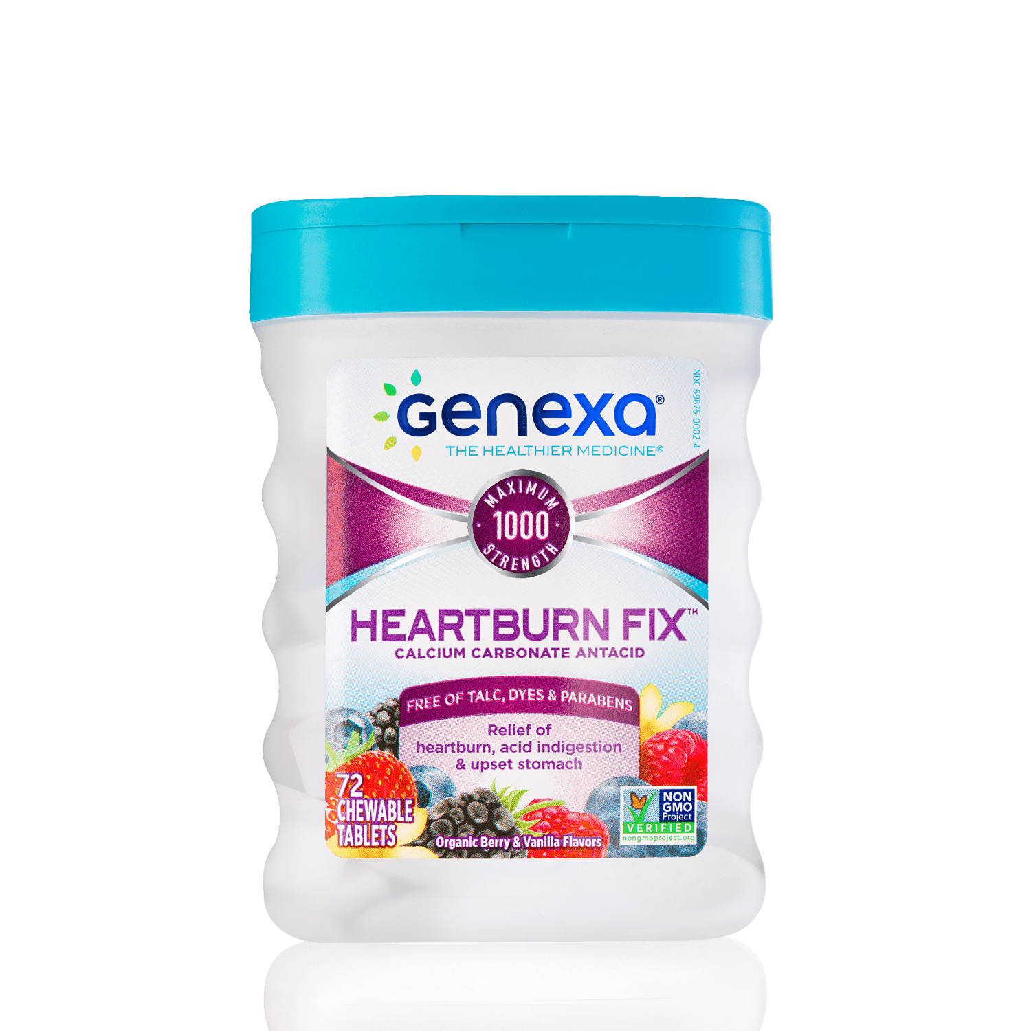 Genexa Heartburn Fix Max Strenth Antacid NonGMO Certified GlutenFree