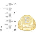 thumbnail image 2 of Floreo Men's 10k Yellow Gold Round Two-Tone Gold A-Z Initial Ring, Sizes 5 - 11, 2 of 4