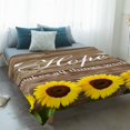 thumbnail image 4 of Sunflowers Hope Blanket Soft Cozy Warm Throw Blanket for Couch, Plush Fuzzy Flannel Fleece Blankets for Sofa, Farmhouse Floral Brown Wooden Grain Bed Blankets Lightweight Gifts for Women, 50"x60", 4 of 9