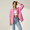 Pink, variant on Women's Distressed Denim Jacket - Raw Edge Casual Jean Jacket S-2XL