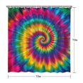 thumbnail image 5 of Yellow and Purple Tie Dye Pattern Modern Waterproof Shower Curtain Set with 12 Hooks, Washable Decorative Bathroom Shower Curtain, 5 of 6