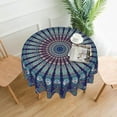 thumbnail image 2 of Mandala Round Tablecloth 60 Inch Indian Navy and Teal Tablecloth Waterproof Polyester Boho Round Tablecloth Kitchen Table Cloth Cover Anti-Slip Table Cloth for Home Dinning Tabletop Decor, 2 of 6