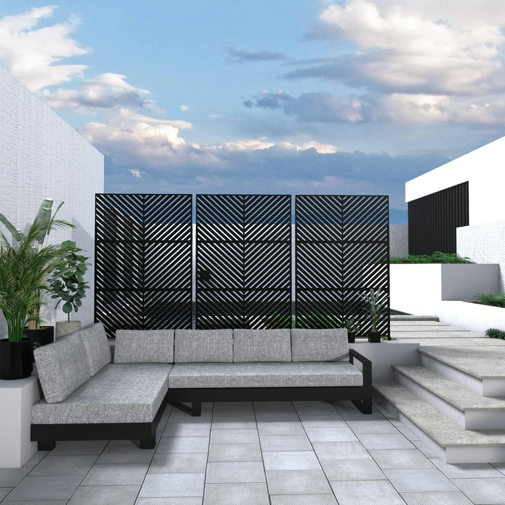 Fency Metal Fence Panel Outdoor Privacy Screen Freestanding Room