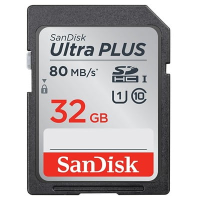 (x2) SanDisk Ultra Plus 32GB SD Memory Card - (***$21.30 Suggested Retail Value Each ***)