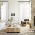 thumbnail image 2 of ASWZXCFGV Sage Green Linen Sheer Curtains 96 Inches Long Memory Shape Trained Pleated Curtain for Living Room with Hooks Rings Back Tab Pinch Pleat Drapes 96 Inch Length for Boho Bedroom, 2 of 8