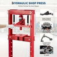 thumbnail image 4 of AOILE Hydraulic Press 12/6 Ton H-Frame Garage Floor Shop Press with Plates & Adjustable Table Height, Heavy Duty Steel Press for Bending, Straightening, and Installing Bearings – Red, 4 of 6