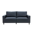 thumbnail image 3 of Canddidliike Modern PU Leather Upholstered Sofa, Solid Wood Frame Comfortable Love Seats - Black, 3 of 10