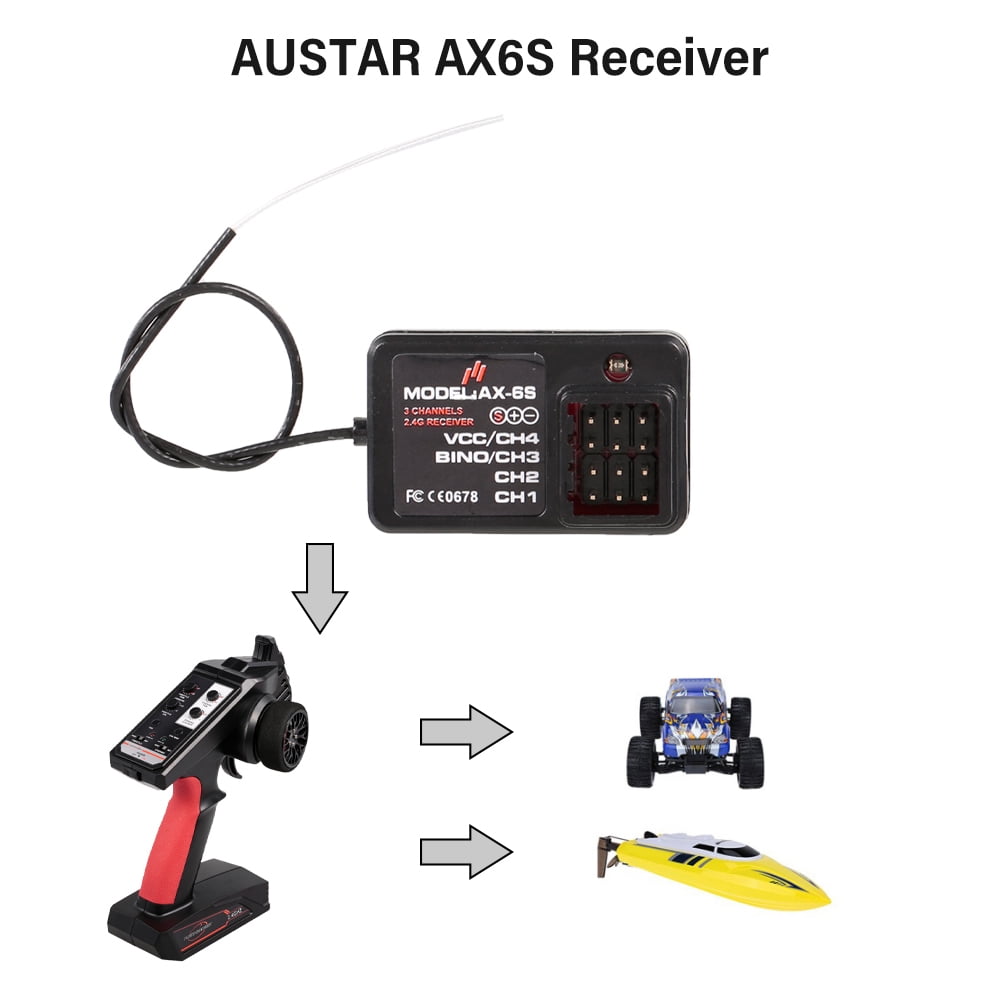 2.4G 3CH 4CH RC Car Boat Receiver For AUSTAR RC Transmitter Controller AX-5X/6S 