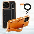 thumbnail image 6 of for iPhone 14 Pro Max 6.7 inch 2022 PU Leather Case with Credit Card Holder Slot,Back Cover with Wristband Kickstand Protective for Apple Cell iPhone 14 Pro Max,Orange, 6 of 6