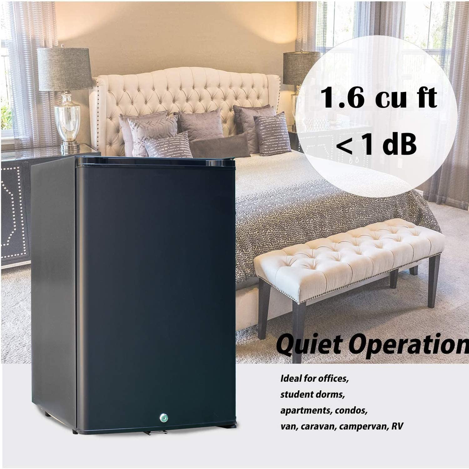 SMAD 1.4 cu.ft Quiet mini Fridge Absorption Cooling 12 volt RV refrige –  Smad Electric Appliances
