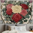 thumbnail image 2 of Autua Heart Roses Art Nouveau Tapestry Wall Hanging Home Decor 50x40inch, 2 of 6