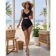 thumbnail image 5 of MOYIKO Womens One Piece Swimsuit Slimming Tummy Control Mesh Cutout Sheer Sarong Wraps Bathing Suit, 5 of 7