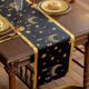 thumbnail image 4 of Camino de Mesa Eid Al-Fitr Ramadán Estampado en Caliente Luna y Estrella Camino de Mesa Terciopelo Decoración de Mesa para el Hogar B, 4 of 5