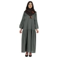 thumbnail image 1 of Bimba Islamic Long Dress With Printed Hijab Scarf Rayon Abaya Maxi Clothes For Muslim Women, 1 of 7