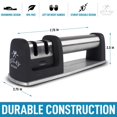 thumbnail image 3 of Zulay Knife Sharpener for Straight and Serrated Knives Stainless Steel Ceramic and Tungsten - Easy Manual Sharpening - Black, 3 of 7