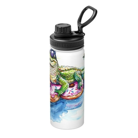 

Matuu Alligator Donut Pool Float for 18oz Sports Insulated Kettle for Cycling Gym Basketball Outdoor Suitable as a Present