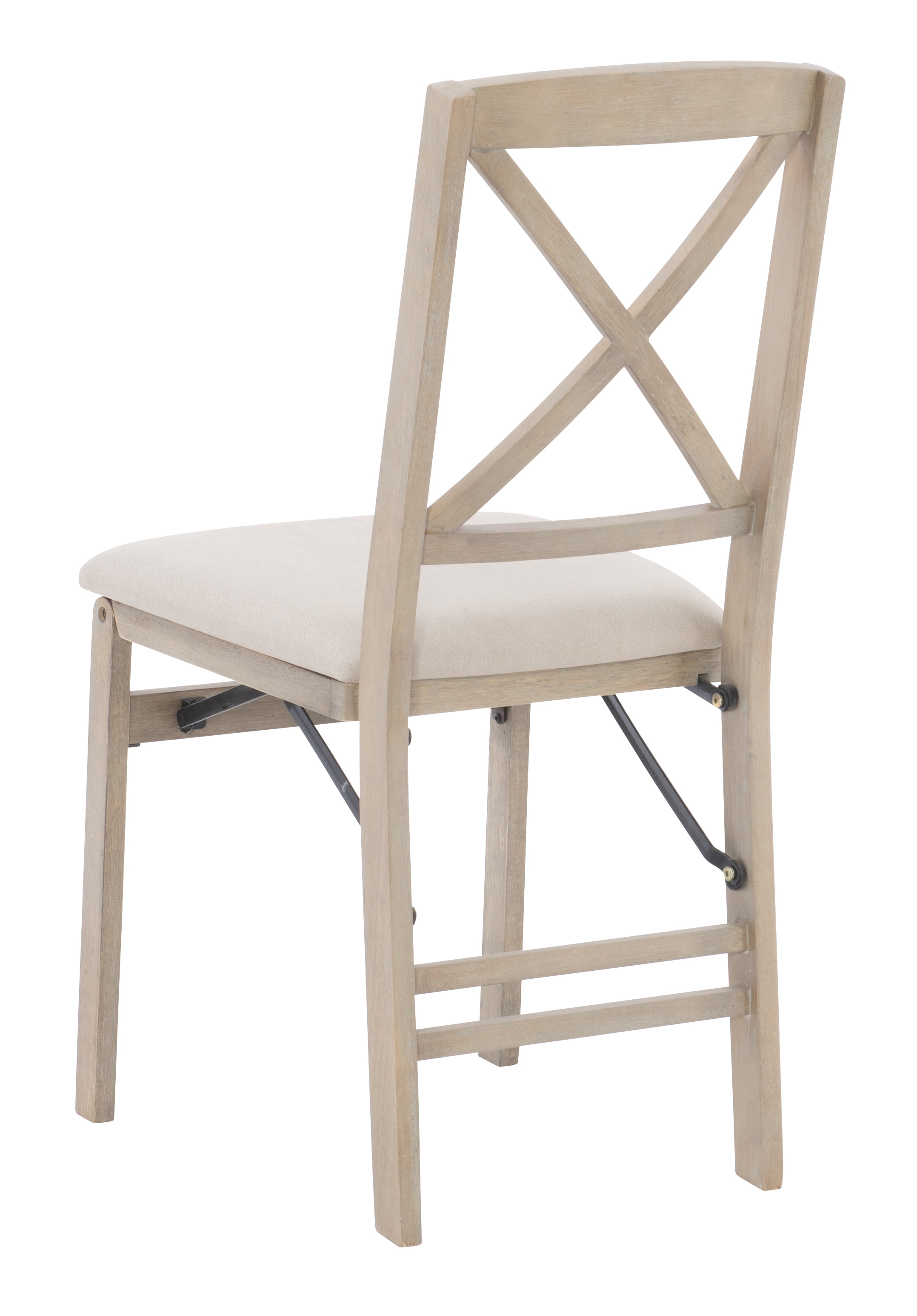 Linon Marlin Folding Dining Chair, Set of 2, Graywash/Beige