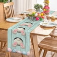 thumbnail image 4 of Happy Easter Cotton Linen Table Runners Vintage Farm Trucks Colorful Eggs Dresser Scarf Non-Slip Green Gingham Plaid Pattern Tablecloth for Farmhouse Home Dining,Spring Holiday 13x90 in, 4 of 6