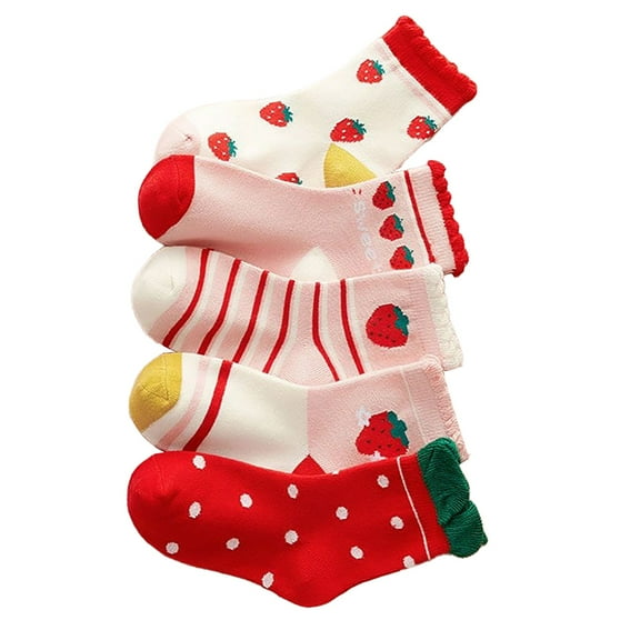 Generic Socks Toddler 5PC Socks Baby Midtube Floor Socks Spring Summer Cartoon Animal Socks for Boys and Girls for All Seasons Non-Slip Fashion Casual Breathable ๏ปฟ(9-13 Years,K)