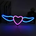 thumbnail image 1 of Fyydes Wall Decoration Neon Lights Heart Shaped Wings Neon Sign Heart Shaped Neon Light Safe Energy Saving Dual Power Heart Shaped Wings Neon Sign for Valentine's Day Wedding, 1 of 10